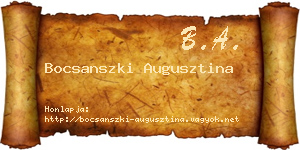Bocsanszki Augusztina névjegykártya